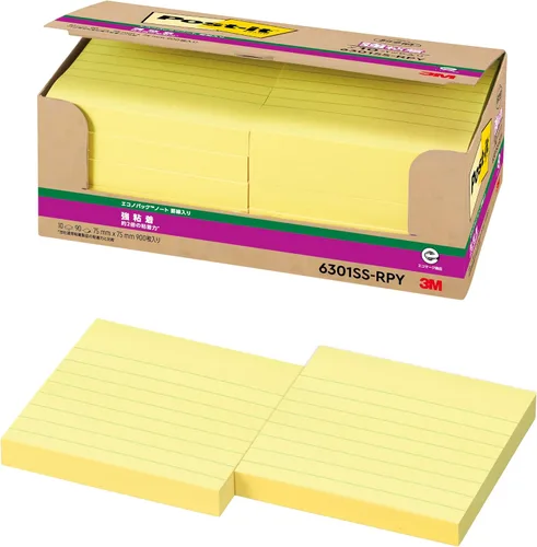 Vista 9 de Post-it 6301SS-K - Notas adhesivas, adhesivo fuerte, rayado, color pastel, 3.0 x 3.0 pulgadas (2.953 x 2.953 in), 90 hojas x 10 hojas