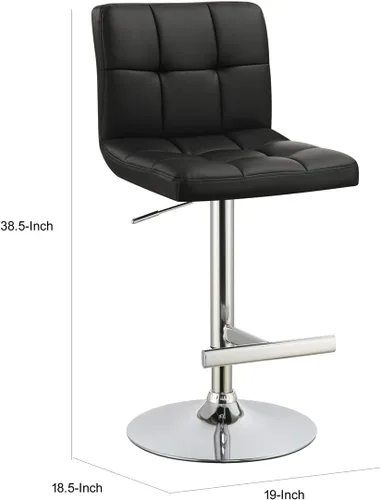Vista 3 de Taburete de bar ajustable Coaster 29" negro y cromado 102554