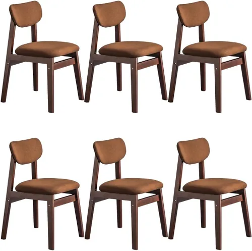 Vista 9 de YVYKFZD Dining Chairs Set, Solid Wood Kitchen Chairs, Upholstered Dining Room Chair with Curved Backrest, Living Room Chair with Removable Fabric