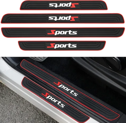 Vista 8 de 4 piezas de protectores de umbral de puerta de coche, protección antiarañazos e impermeable para umbrales de puerta de coche, accesorios universales