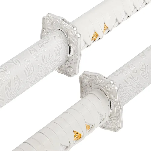 Vista 6 de Espada Katana japonesa hecha a mano, espada samurái de acero al carbono sin afilar con vaina, espada de espiga completa para colección, exhibición