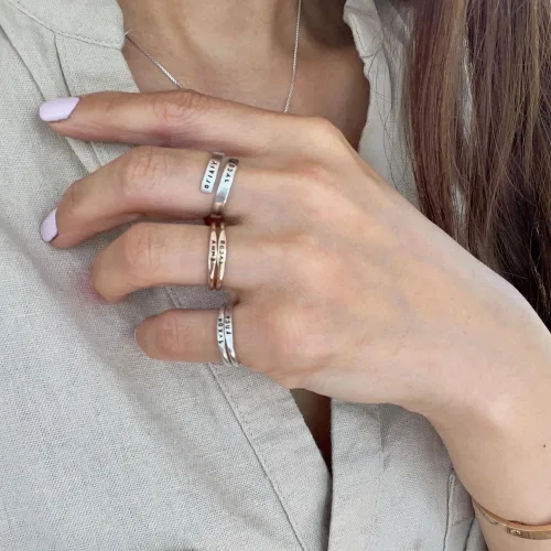 Vista 4 de By Hannah Design Teeny Tiny Stacking Sterling Silver Ring Personalized Ring