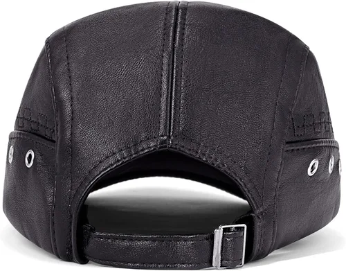 Vista 3 de Gorra clásica de Gatsby Ivy de piel sintética plana para hombre