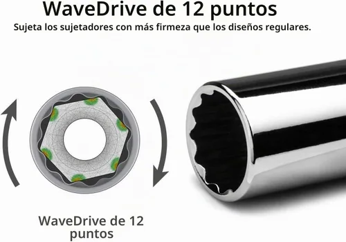 Vista 4 de Capri Tools Juego de llaves de impacto de 1/4 pulg. de 12 puntas, SAE, de 3/16 a 9/16 pulg., SAE, 20 piezas