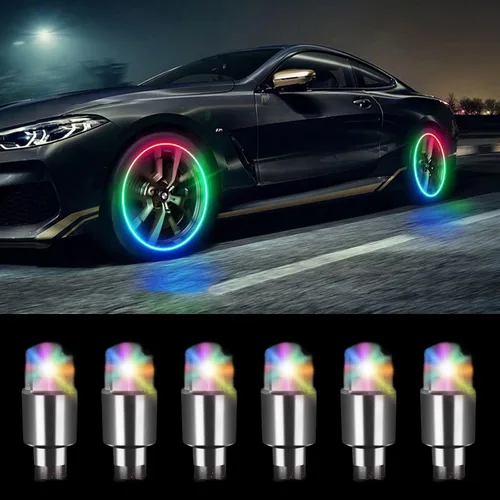 Vista 11 de 20 PIEZAS Tapas Fluorescentes para Vástago de Válvula de Neumático - Cubiertas Luminosas para Neumáticos de Vehículos Universales - Accesorios