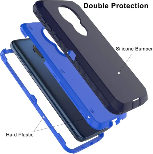 Vista 2 de Funda para Moto G7 Power/Moto G7 Supra/G7 Optimo Maxx, a prueba de golpes, protección contra caídas, resistente, plástico duro y absorción