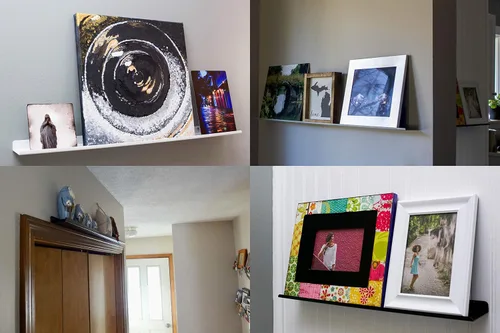 Vista 5 de Repisa flotante, estante para fotos, repisa artística, muy duradera y fabricada en los Estados Unidos (blanco, 18 pulgadas)