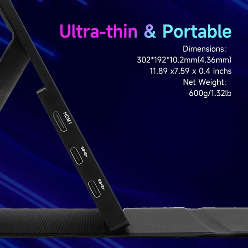 Vista 4 de Victrack - Monitor portátil para juegos 4K con pantalla táctil Pro, 13.3 pulgadas Ultra UHD (3840 x 2160), para PC de juegos de mano, estilo como