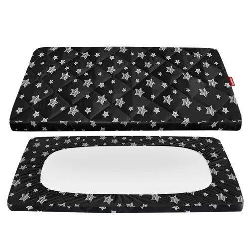 Vista 10 de Sábanas ajustables para Pack and Play, transpirables, gruesas, parque de juegos con estampado encantador 39"×27"×5", compatible con Graco Pack n
