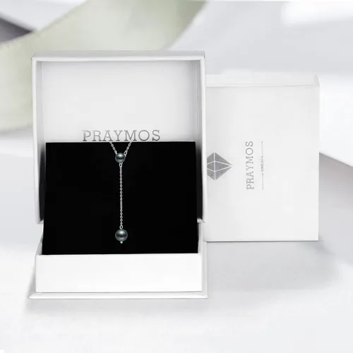 Vista 7 de Collar de perlas para mujer, de plata de ley, simple, a la moda, delicado, collar de perlas de capas largas, collar de perlas de perlas, regalos