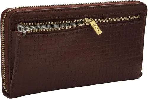 Vista 3 de Fossil Liza - Cartera de cuero con cremallera alrededor para mujer con correa retráctil para la muñeca