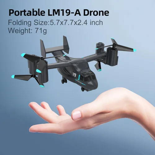 Vista 7 de Dron LM19-A con cámara HD para principiantes, avión de control remoto de video en vivo WiFi, avión RC fácil y listo para volar, juguete de regalo RC