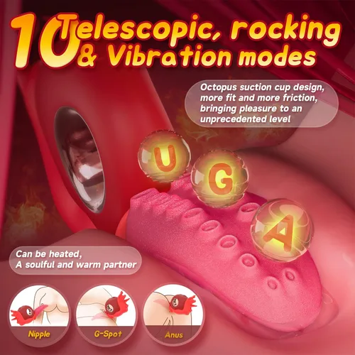 Vista 4 de Sex Toys - Vibradores para adultos para mujeres, vibrador de presión de lengua, vibrador de calentamiento, juguete sexual con 10 lamiendo