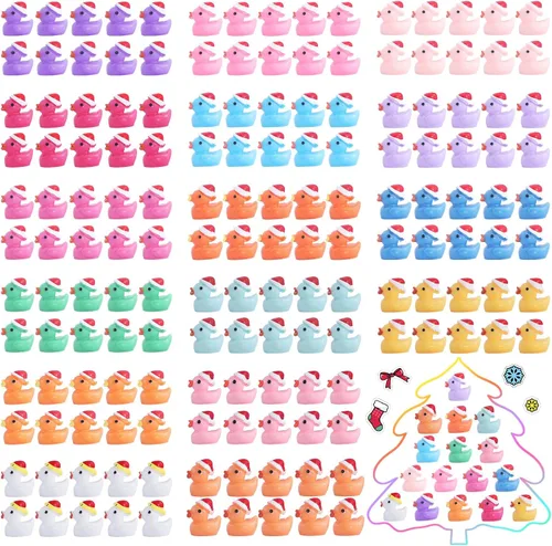 Vista 10 de 220 piezas de mini patos de resina, patos pequeños para jardín, ornamento de micro paisaje, casa de muñecas, broma de Navidad, Halloween 11