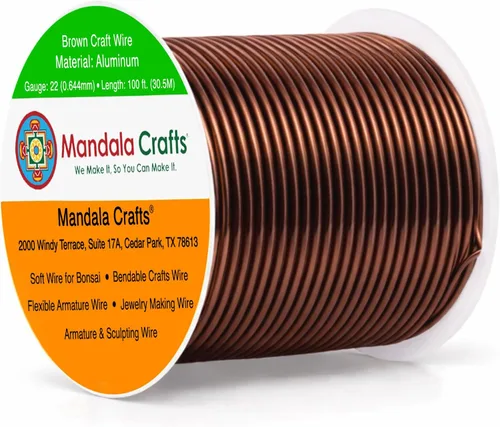 Vista 249 de Mandala Crafts - Alambre de aluminio anodizado de calibre 22 para hacer joyas - 137.2 m de alambre flexible surtido y coloreado - Doble para bonsái