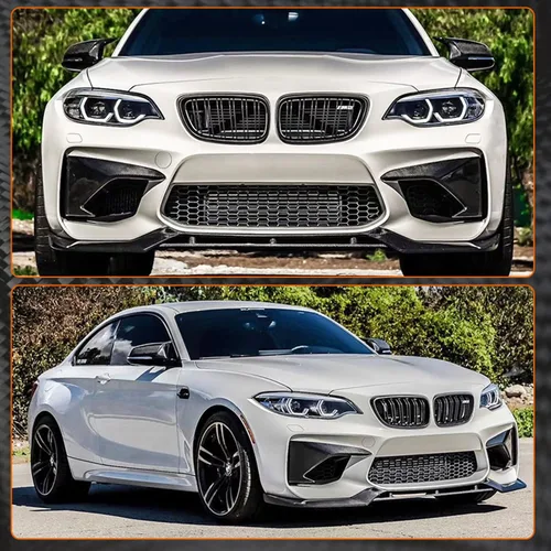 Vista 2 de Protector divisor de alerón de barbilla de fibra de carbono para BMW Serie 2 F87 M2 Coupe de 2 puertas 2016-2020 salida de fábrica CF