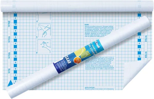 Vista 8 de Chell Rollo de papel de contacto transparente para libros, 17.5 pulgadas x 5 pies, papel protector de cubierta de libros autoadhesivo transparente