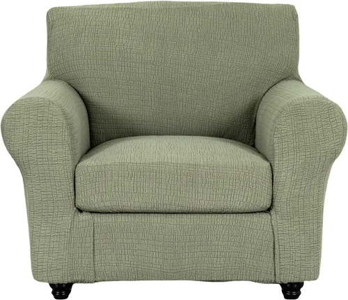Vista 16 de Eco-Ancheng Fundas para silla, funda de sofá con funda de cojín de asiento separada con parte inferior elástica, 1 funda de asiento con brazos