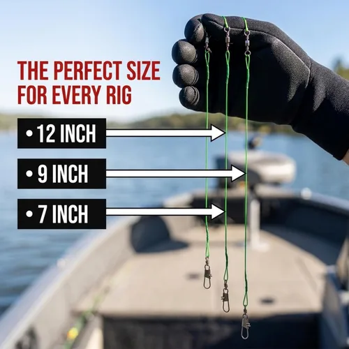 Vista 9 de Líderes de pesca con giros - Carpa - Lucio - Bagre - Muskie - Walleye - Bass - Caballa - Pargo