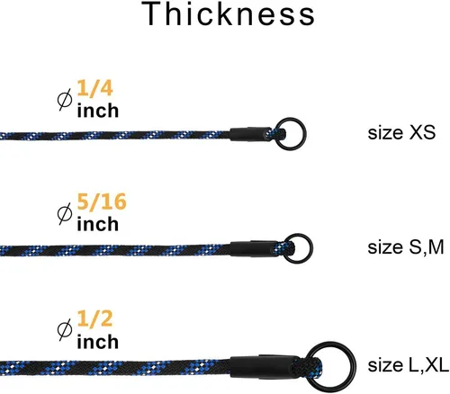 Vista 4 de BronzeDog Rope Pro - Collar de entrenamiento para perro trenzado sin tirones, collares redondos de liberación rápida para perros pequeños, medianos