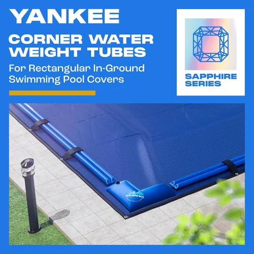 Vista 5 de Yankee - Pesas de piscina – Tubos de agua de esquina, bolsas de agua para cubiertas de suelo recto, 23.6 x 11.8 pulgadas, pesos de cubierta
