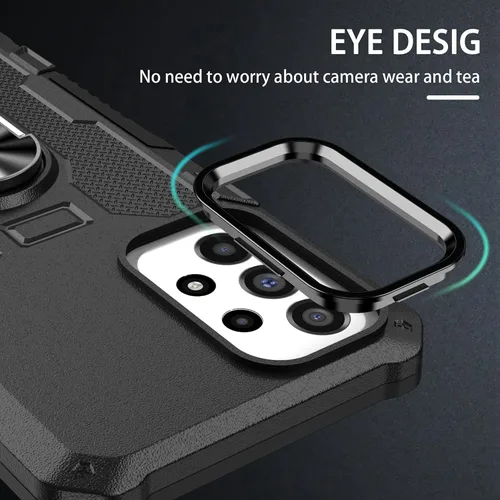 Vista 4 de Funda compatible con Redmi A1, funda protectora magnética a prueba de golpes, compatible con Redmi A2, funda de teléfono 2 en 1, color negro