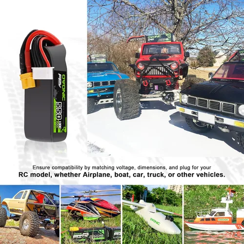 Vista 5 de OVONIC Batería Lipo de 14.8V 100C 550mAh 4S con enchufe XT30