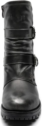 Vista 8 de GLOBALWIN Botas militares con cordones a media pantorrilla, para motocicleta, para festivales de moda, para mujer