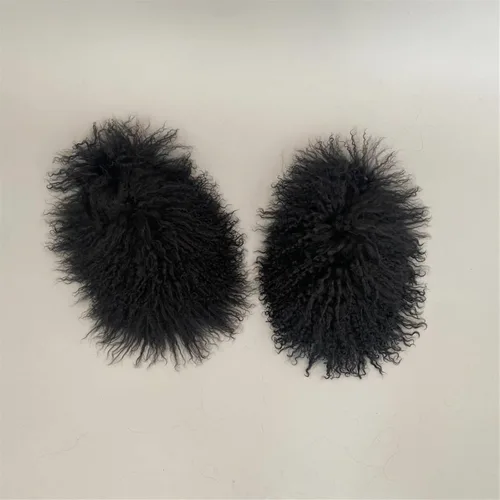 Vista 4 de FurinFashion OSL1 - Pantuflas de piel de avestruz real para mujeres y niñas, grandes y esponjosas, para mujer, calzado al aire libre, colorido, pelo