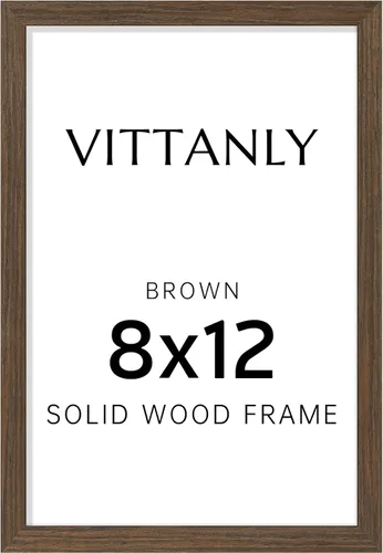 Vista 68 de Vittanly - Marco de fotos de 4 x 6 pulgadas de madera maciza con plexiglás, incluye paspartú de 3,5 x 5, para colgar en la pared o poner sobre una