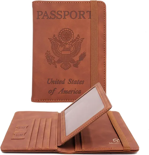 Vista 31 de Melsbrinna - Funda para pasaporte, ranuras para tarjetas, bonita funda para pasaporte para mujeres/hombres, resistente al agua con bloqueo RFID