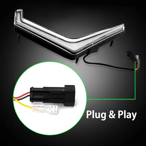 Vista 6 de RZR - Luz LED intermitente ámbar, color DRL de persecución de sueños, montaje de luz de colmillo frontal, compatible con POLARIS RZR XP 1000/XP