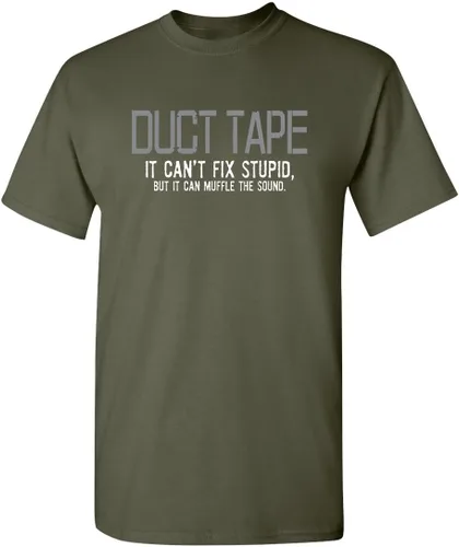 Vista 12 de Duct Tape It Can't Fix Stupid But It Can Muffle The Sound T Shirt Negro
