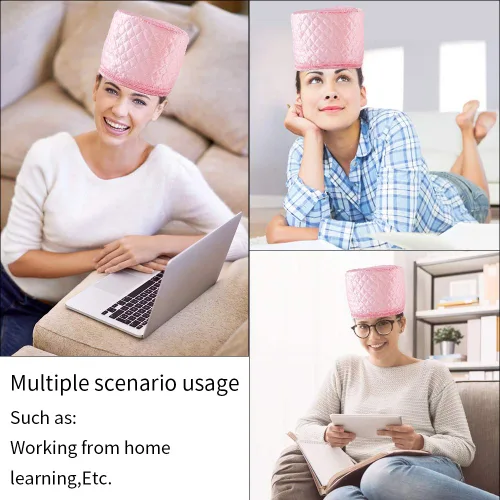 Vista 6 de Gorra para el cuidado del cabello, gorra de tratamiento térmico Yomagine Pink de 110 V, gorra de calor de acondicionamiento profundo, gorras