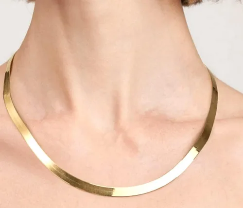 Vista 6 de Jewelry Affairs Collar de cadena de espiga imperial de oro macizo amarillo de 14 k, 0.185 in