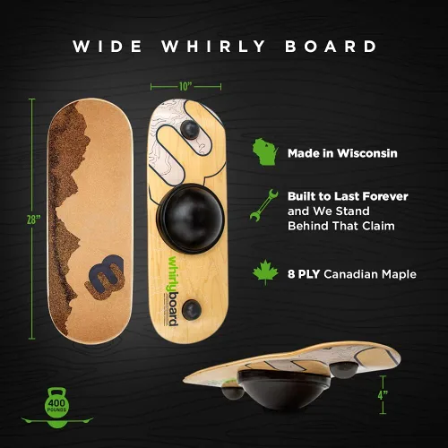 Vista 2 de Whirly Board - Tabla de equilibrio amplia para escritorio de pie - Tabla de equilibrio antifatiga para escritorios de pie Cinta de agarre de goma