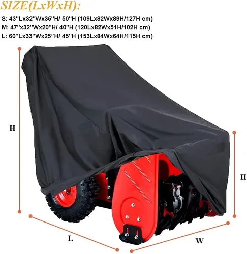 Vista 3 de Cubierta para soplador de nieve impermeable, duradera, resistente, para exteriores, de dos etapas, protector contra el polvo para la mayoría