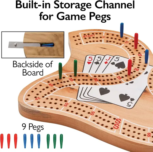 Vista 5 de Mainstreet Classics juego de Cribbage tradicional, de madera, 29 pulgadas (versión US)