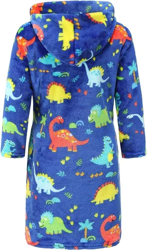 Vista 2 de Bata de baño suave con capucha para niños y niñas, ropa de dormir de 2 a 16 años