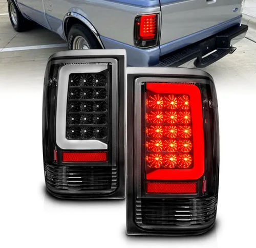 Vista 2 de AmeriLite Juego de luces traseras para camioneta Ford Ranger 1993-1997 tipo C halógeno, LED, tubo de repuesto para camioneta, lado del pasajero