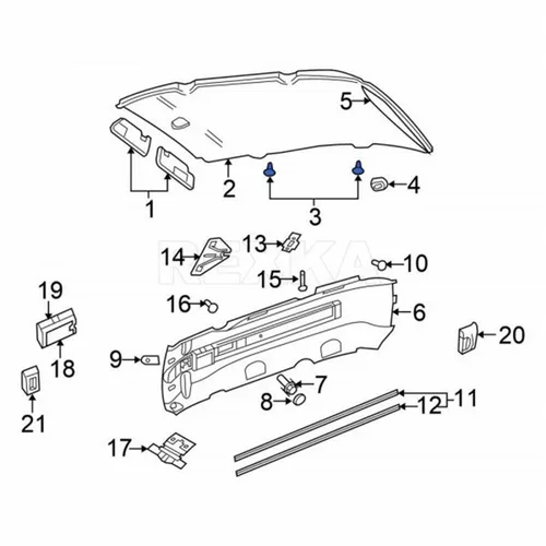 Vista 6 de Rexka 100 unids M6.3 Splash Shield Cubierta de la rueda Cubierta de parachoques Retenedor Clip Pin Remache para Jeep Dodge Ram Chrysler 6501916 GM
