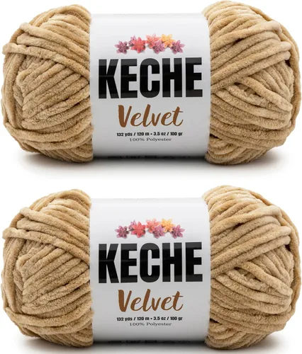 Vista 182 de Keche Hilo para ganchillo, hilo de terciopelo, chenilla suave, manta de bebé voluminosa amigurumi Yarn 3.53 oz (132 yardas) - Arona