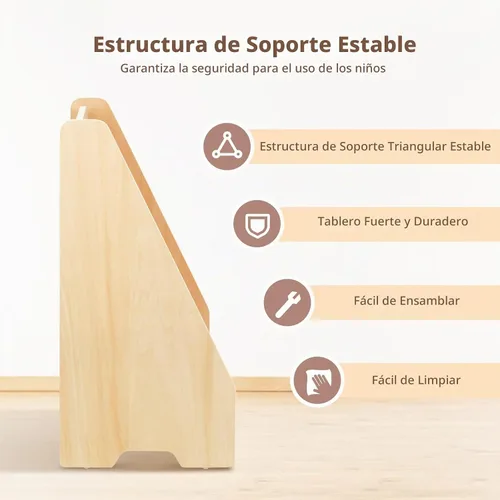 Vista 7 de OOOK Estantería infantil de 4 niveles, estantería frontal de madera