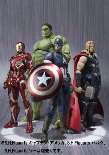 Vista 9 de Figuras de Avengers SH, Iron Man Mark 45, de alrededor de 6.10 pulgadas ABS U0026 PVC u0026, fundido a presión, figura de acción pintada por Bandai