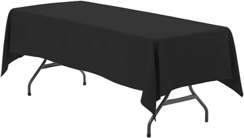 Vista 46 de Your Chair Covers - Mantel rectangular de poliéster sin costuras de alta calidad de 60 pulgadas de ancho x 102 pulgadas de largo - Negro - Mantel