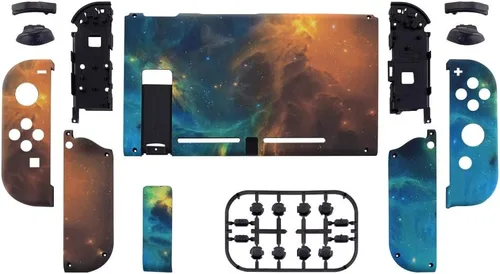 Vista 2 de eXtremeRate - Placa trasera para Nintendo Switch Console NS Joycon con carcasa de mando de mano con botones de juego completo carcasa de repuesto