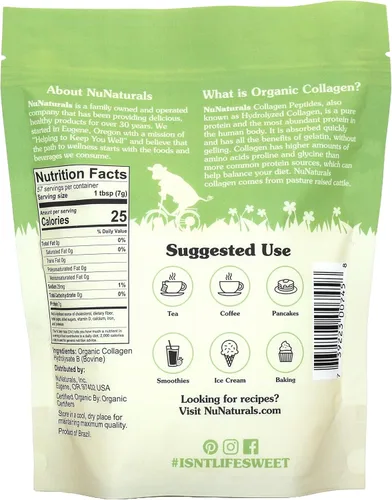 Vista 5 de Nunaturals Péptidos orgánicos de colágeno, 14 oz