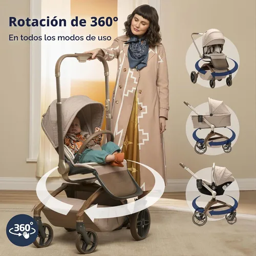 Vista 4 de Maxi-Cosi Tana 360 - Cochecito modular giratorio, cochecito y asiento de coche, sistema de viaje combinado, patrimonio natural