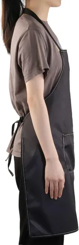 Vista 6 de WZMPA Delantal para amantes del café para mujeres y hombres, delantal para fanáticos del café, delantal ajustable con bolsillos para camarera barista