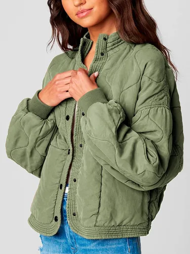 Vista 3 de BLANKNYC Womens Luxury Clothing Tencel Drop Shoulder Quilted Jacket